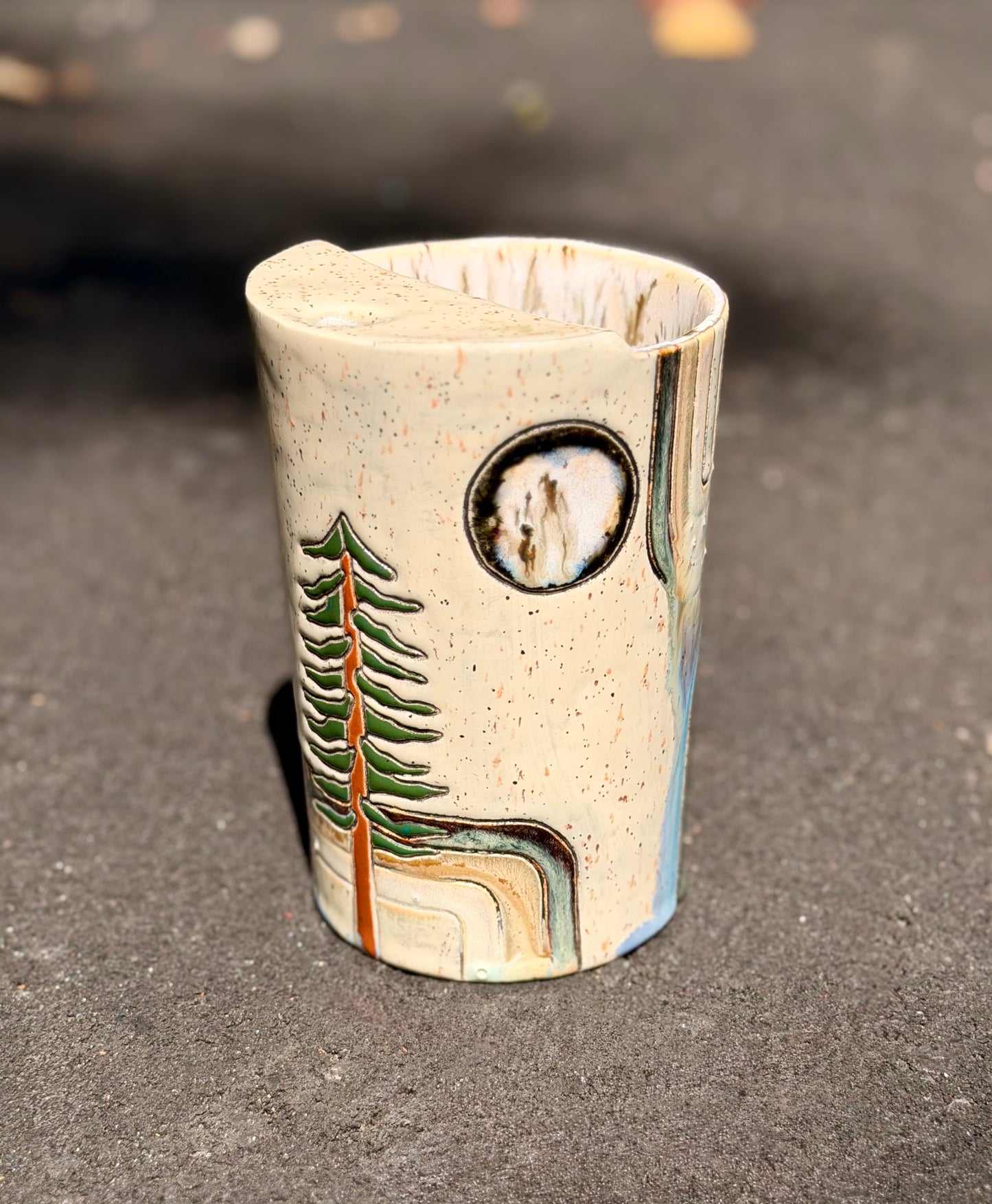 Hand-carved 32oz Travel Cup