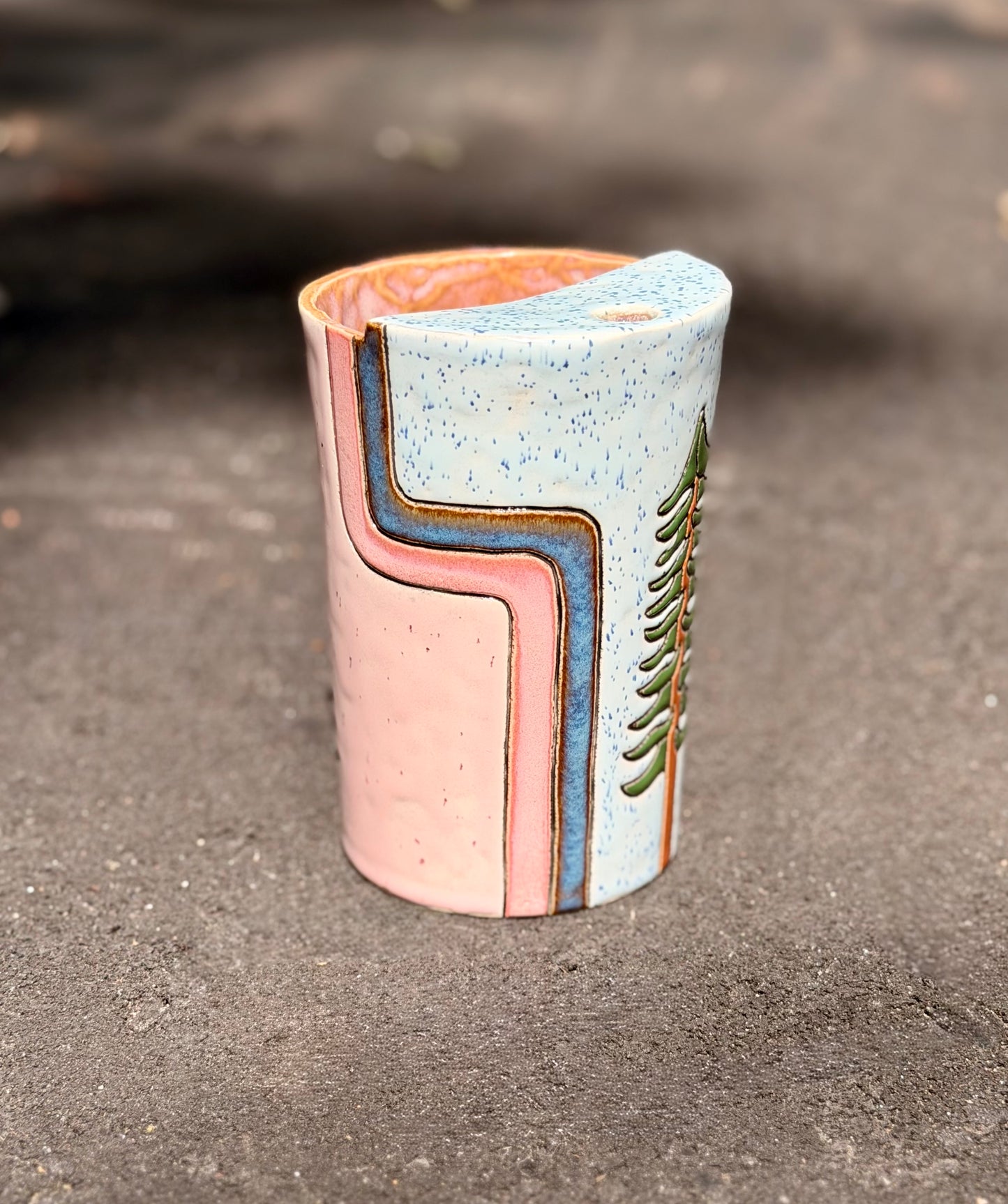 Hand-carved 32oz Travel Cup
