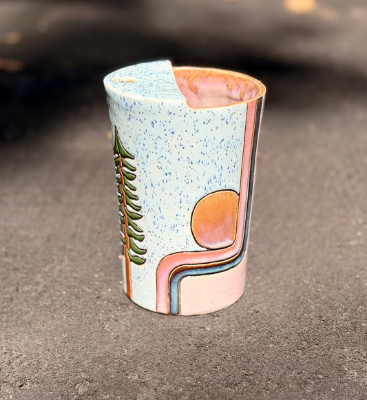 Hand-carved 32oz Travel Cup